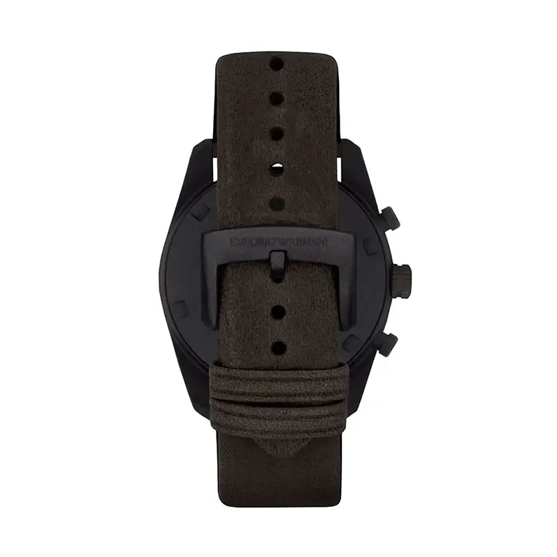 Emporio Armani Sportivo Beige Dial Leather Men's Watch- AR6078